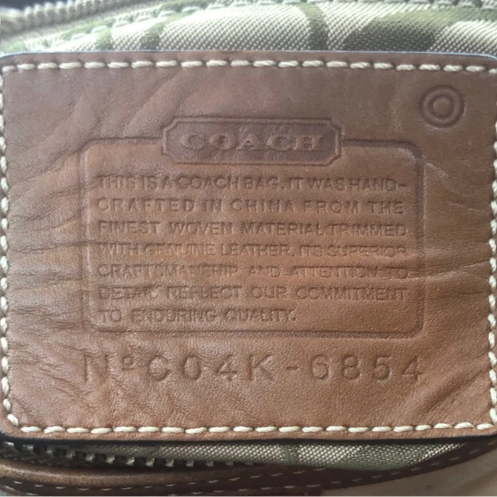 COACH Soho Hampton Canvas Stripe Mini Shoulder Bag with Exterior Zip Pocket
